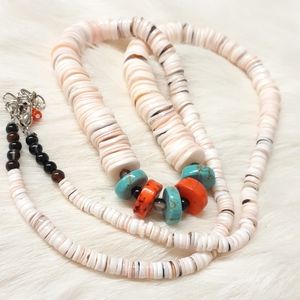 Luanos Heishi Shell and Turquoise Necklace